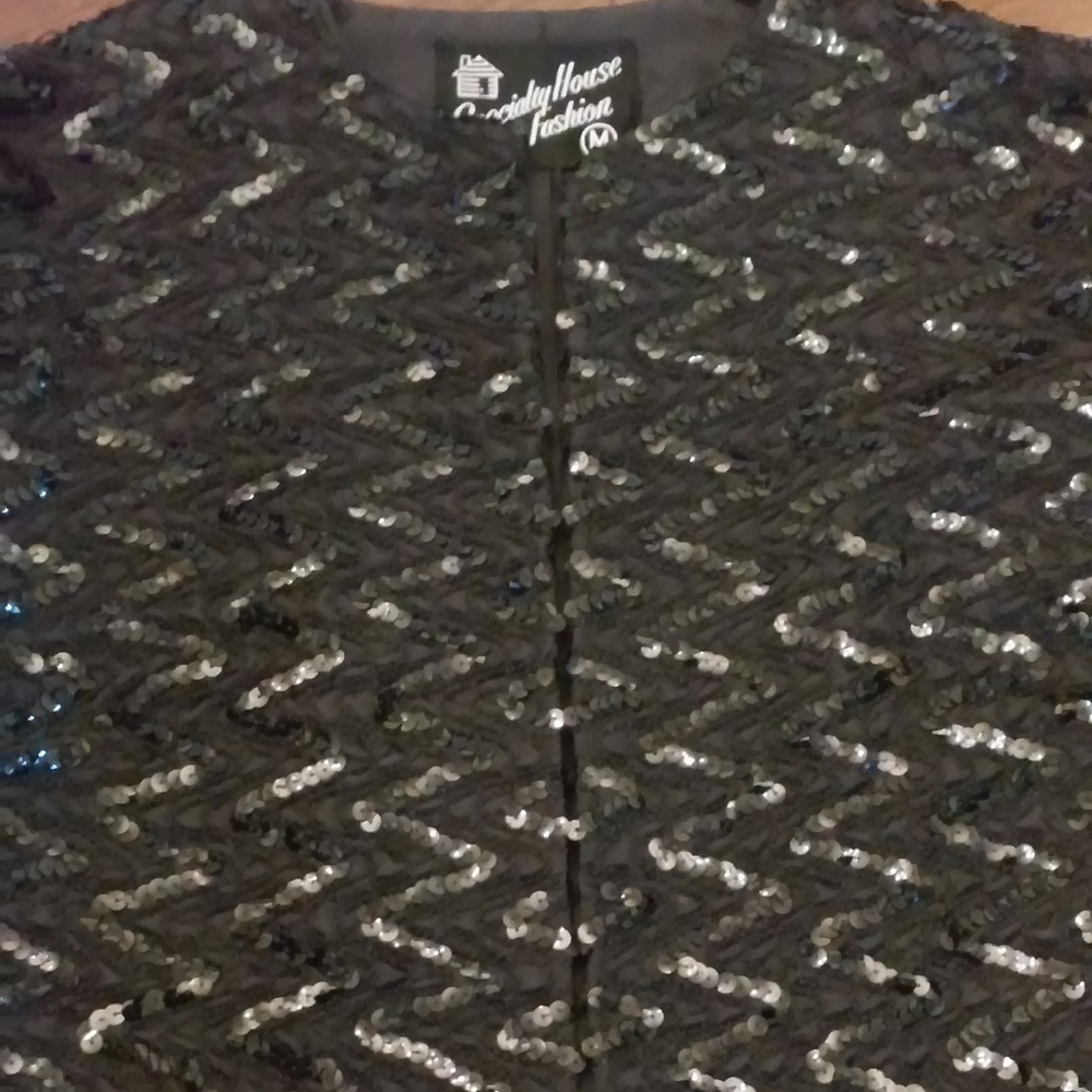 Specialty House Fashion Black Med Sequin Jacket